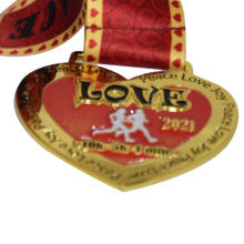 Cheap custom enamel marathon Running award medal with ribbon